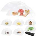Mesh Food Covers for Outside - 2 Extra Large (40 x 24 in) & 6 Large (17 x 17 in) Food Tents, Collapsible and Reusable Food Covers for Outdoors Picnic, BBQ, Camping, Party Supplies