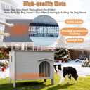 Waterproof Dog House for Outdoor Indoor,Durable Plastic Dog House with Warm Mat Side Window Elevated Floor, Easy to Assemble Easy to Clean(38.3L 26.5W 32.4" H)