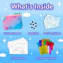 Foil Art & Coloring Page, 2 in 1 Art and Craft Activity for Kids,Fun Crafts Kits & Supplies,Creative Travel Toys,Gifts for Boys & Girls Ages 4, 5, 6, 7, 8, 9 Years Old (Blue)