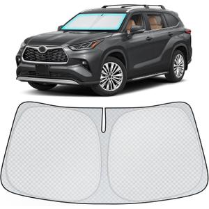 INSAUTO Windshield Sun Shade for 2020-2024 2025 Toyota Highlander Accessories, [Upgraded 7-Layer Protection], Foldable Front Windshield Sunshade, Block Out UV Rays & Heat, Keep Car Cool