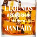 Futtumy Legends Are Born In January, 10 Oz Whiskey Glass, Birthday Gifts for Men, January Mens Birthday Gifts, 40th 50th 60th Mens Birthday Gift Ideas for Dad Grandpa Husband Son Uncle Coworkers