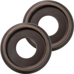 2 Pack Molded PU Ceiling Medallion for Light Fixtures and Ceiling Fans, 10"OD x 4"ID x 1"P Wood Grain Oil Rubbed Bronze