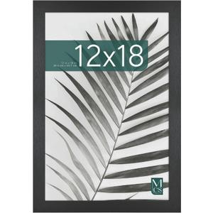 MCS Studio Gallery 12x18 Picture Frame Black Woodgrain Engineered Wood, Rectangle Photo Frame for Photos, Posters & Art Prints (1-Pack)