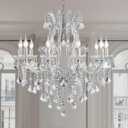 Modern Crystal Chandelier Light Fixtures - Luxury Maria Theresa Chrome Chandeliers for Dining Room, Kitchen Island, Living Room, Bedroom, 10 Lights