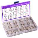 15 Values 250 pcs Fast-Blow Glass Fuses Assortment Kit 6x30mm 250V 1A, 2A, 3A, 5A, 6A, 7A, 8A, 10A, 15A,20A, 5x20mm, 250V 1A, 5A, 10A, 15A, 20A amp packag in a Clear Plastic Box
