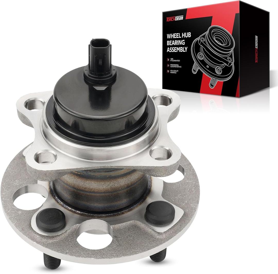 Torchbeam 512370 Rear Wheel Hub Bearing Assembly for 2007-2014 Toyota Yaris, 2012-2019 Toyota Prius C, 2013 Scion iQ Wheel Bearing 4 Lugs W/ABS
