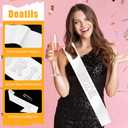 Pearl Bride Sash - 2PCS White Bachelorette Sash With Pin for Bachelorette Party Decorations - Bachelorette Party Sash for Bridal Shower Decorations Bridal Shower Gift Bride to Be Decorations