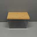 spospo 2 Pack Trash Bag Holder with Bamboo Lid, Stackable Trashbag Dispenser, Extra Large Garbage Bag Holder for Kitchen Laundry Room Under Sink Organization and Storage