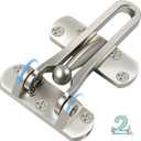 Door Lock Latch for Home Security - 2 Swing Bar Door Guard for Front and Inside Door, Safety Childproof Reinforcement Door Stopper for Kids Home Hotel Apartment, Thicken Aluminium Alloy Satin Nickel