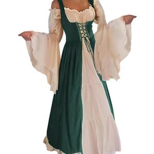 Abaowedding Womens's Medieval Renaissance Costume Cosplay Over Dress (2XL/3XL, Dark Green)