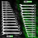 SWANLAKE 30-Piece Combination Wrench Set, Metric & SAE (8-22mm & 1/4 to 1-1/16),12-Point Open End Standard Wrench Set, Mechanics Wrenches Sets, Chrome Vanadium Steel with Storage Rack