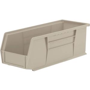 Akro-Mils 30234 AkroBins Plastic Storage Bins, Space-Saving Stackable Bins for Garage, Pantry, Craft Organization, 15" x 5" x 5", Stone, 12-Pack