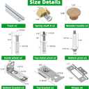 Bifold Door Hardware Kit, 2-Pack 18-Inch Bi-fold Closet Door Track Kit Bifold Closet Door Hardware Kit Folding Door Hardware Repair Replacement Tool Kit, Can Be Connected Into 36Inch