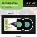 DUENPY Vinyl Record Display Frame 15.1x30 Inches Display Record Album and 12.5x12.5 Album Cover Art Wall Mount Black White Mat