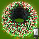 300LED 75FT Christmas Lights Indoor, LED Christmas Tree Decoration Lights with 12 Modes & Timer Memory, Dimmable Plug In Waterproof LED Xmas Light for Yard Trees Wedding Party Holiday Red & Green
