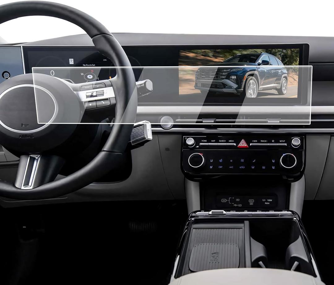 2025 Tucson Screen Protector - For 2025 Tucson(SE/SEL/SEL Convenience/XRT/Limited) 12.3-Inch Integrated Screen - 9H Tempered Glass 2025 Tucson/Hybrid/Plug-in Hybrid & 2025-2026 Santa Cruz Accessories