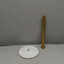 Paper Towel Holder Countertop with 7" Weighted White Marble Base - Modern Free Standing Paper Roll Holder, Brushed Gold Stainless Steel Stand Paper Towel Holder for Kitchen and Bathroom