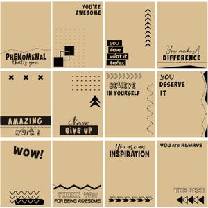 12 Pieces Empowering Sticky Note Pads 3" x 4" Motivational Educator Sticky Notes Inspirational Self Stick Note Pad Funny Sticky Notepad Appreciation Gifts for Teacher Office Student (Minimalist)