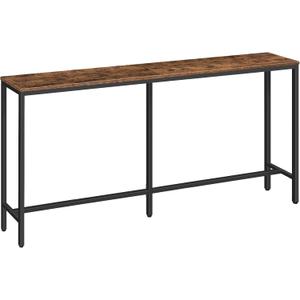 63" Console Table, Narrow Sofa Table for Entryway, Industrial Side Table for Hallway, Living Room, Bedroom, Sturdy and Stable, Easy to Assemble, Rustic Brown CTHR16001Z (63L x 7.9W x 31.7"H)
