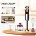 MegaWise Pro Titanium Reinforced 5 in1 Immersion Hand Blender, Powerful with 80% Sharper Blades, 12 Speed Corded Blender, Including 500ml Chopper, 600ml Beaker, Whisk and Milk Frother
