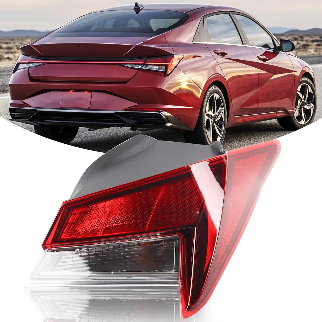 Halogens Tail Light Without LED Assembly Compatible With 2021-2023 Hyundai Elantra SEL/SE/SEL Hybrid Tail Lamp Right Passenger Side Replacement HY2805170 92402-AA020 11924300