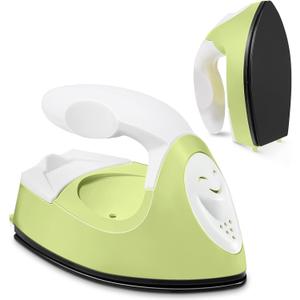 Honoson Mini Craft Iron Mini Heat Press Small Iron 3.93 x 2.36 x 2.76 in Portable Handy Tiny Flatiron with Charging Base Accessory for Fuse Bead Patch DIY Heat Transfer Vinyl(Fruit Green)