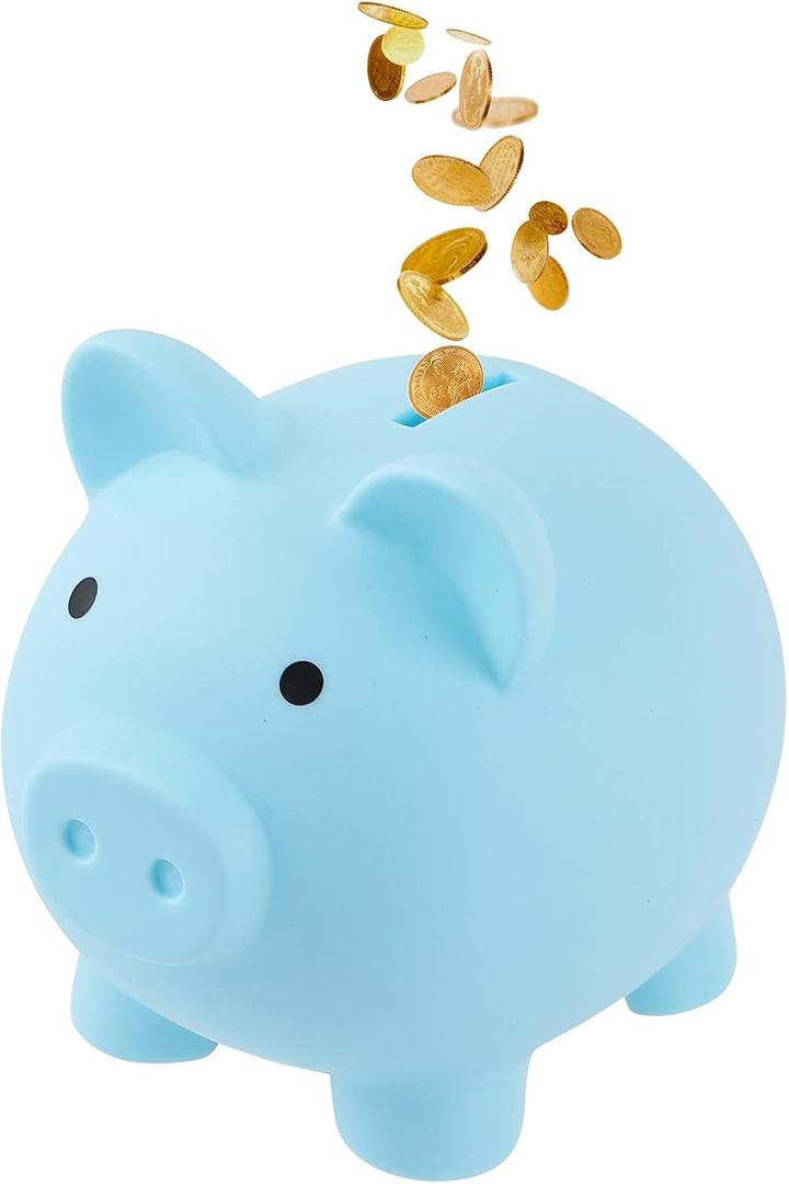 GADIEDIE Piggy Bank for Boys, Unbreakable Plastic Money Bank,Baby Boy Money Bank,Practical Gifts for Birthday, Festival, Baby Shower (Blue)