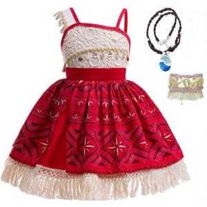 Lgandpg Princess Adventure Costume for Little Girls Classic Outfit Party Dress Up Red