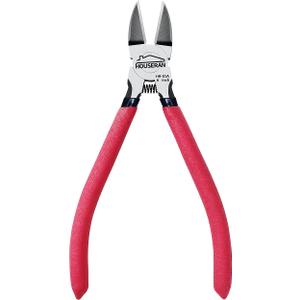 Wire Cutters, Pack of 1, 6" Wire Cutter Set, HOUSERAN Side Cutters Flush Cut Pliers, Diagonal Cutting Pliers with 2 Layers Non-slip Handle, Spring Loaded Wire Cutters for Jewelry Making, Crafts, Zip Tie