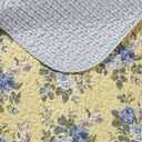 Laura Ashley - Queen Quilt Set, Reversible Cotton Bedding with Matching Shams, Lightweight Home Decor for All Seasons (Linley Yellow, Queen), Full/Queen
