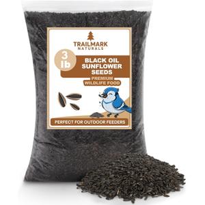 3 LB Black Oil Sunflower Seeds for Birds  Premium Wildlife & Bird Food  Grown in USA - Non-GMO - Black Oil Sunflower Seeds for Wild Birds and Backyard Feeders