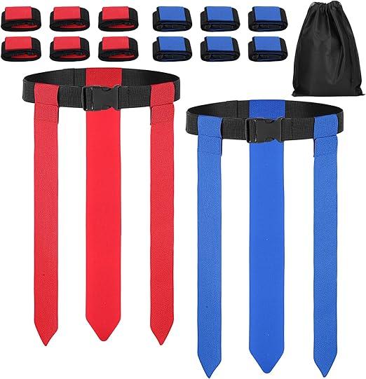 16 Pcs Flag Football Belts, Adjustable Flag Football Set with Flags, Suitable