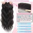 Hair Toppers for Women, 20 Inch Hand Tied Breathable Toppers Hair pieces for Women with Thinning Crown Curtain Bangs Mix Human Hair Clip in Curly Lightweight Wiglets(Dark Brown)