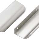 Ravinte 30 Pack Cabinet Handles Finger Edge Pulls 102mm/4 inch Silver Drawer Edge Pulls Brushed Nickel Finger Pulls for Cabinets Concealed Handles (3" Hole Center,4" Overall Length)