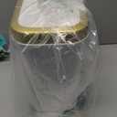 Procade Bathroom Trash Can with Lid, Plastic Garbage Can with Legs, 4 Gallon Gold Trash Bin with Push Button, Narrow White Trash Can Waste Basket for Bedroom, Living Room,OfficeDog Proof Trash Bin