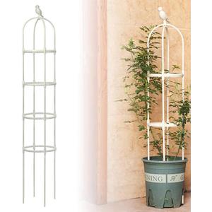6ft Garden Obelisk Trellis for Climbing Plants-Rustproof Metal Pipe with Heavy Duty Plastic Coated, Garden Outdoor Indoor Potted Plant Support for Clematis Vine Jasmine Support White, 1 Pack