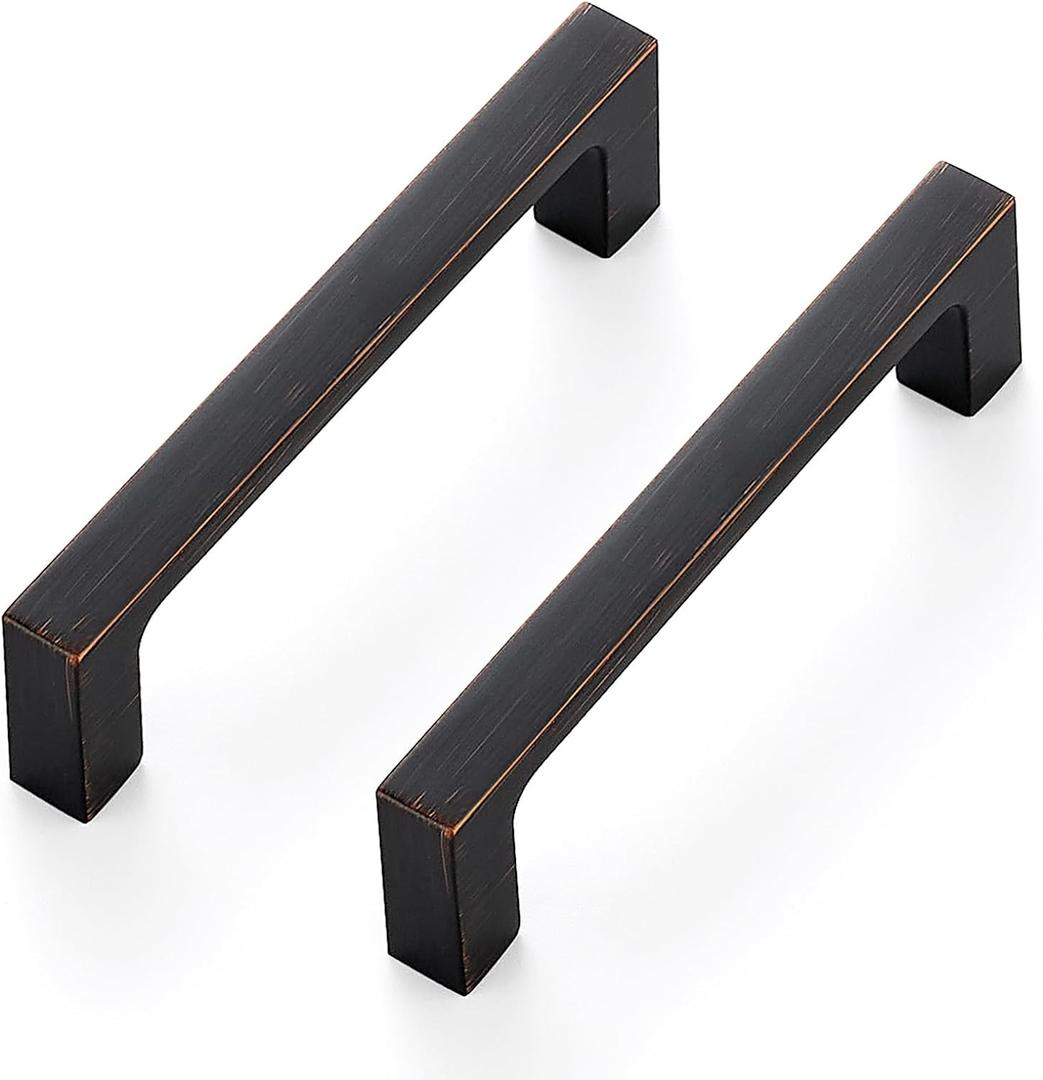 Ravinte 30 Pack Solid 3-1/2 Inch Kitchen Square Cabinet Handles Oil-Rubbed Bronze Cabinet Pulls Drawer Pulls Kitchen Cabinet Hardware Kitchen Handles