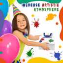 Maitys 16 Pack Apron Shape Art Paint Party Favor Bags Colorful Paint Splatter Paper Goodie Treat Bag with Handle for Art Themed Birthday Party Back to School Gift Baby Shower Supplies