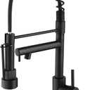 Wicbim Kitchen Sink Faucet with Pull Down Sprayer Contemporary Stainless Steel Single Handle Spring Kitchen Faucets Double-Headed with Deck Plate