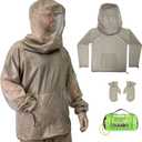 Mosquito Jacket, Bug Jacket with Hood for Men and Women, Ultra-fine Mesh Mosquito Net Suit Clothing Mitt (Green)