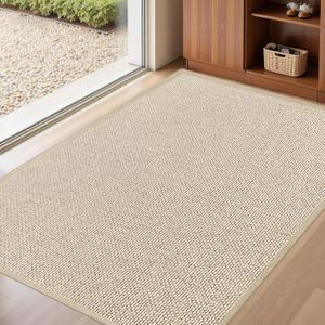 LEKEEPGO Door Mat 32"x47", Non Slip Door Mat Indoor Entrance, Rubber Backing Front Indoor Doormat Washable Absorbent Low-Profile Entryway Entry Resist Dirt Inside Door Mats, Khaki