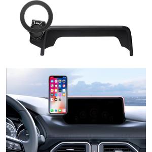 MaserWeller Car Phone Holder for Mazda CX5 CX-5 2017-2020 Accessories 7-inch Screen Fixed Clip, Phone Mount Compatible with MagSafe, 360° Rotation Cell Phone Holder