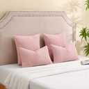 FUTEI Pack of 2 Pink Decorative Throw Pillow Covers 26x26 Inch Soft Cozy Solid Boucle Textured Euro Pillow Shams,Modern Home Decor for Couch Bed Living Room