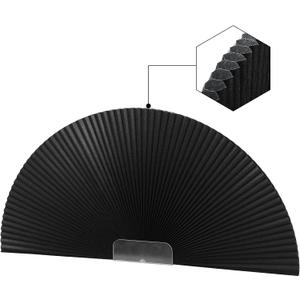 Arch Window Shades Blackout Half Circle Cellular Shades, Pleated Blinds Half Moon Window Shades for Semi Circle Windows, Easy Cut and Install, (Radius: 36", Black)