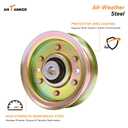 Antanekr 173437 532173437 Flat Idler Pulley for Craftsman Lawn Mower Tractor, Mower Pulley Fits Husqvarna Poulan 42 44 Deck Replace 131494 532131494 173438 165888 LT16542 LT18452 LTH1342, 2 Pack