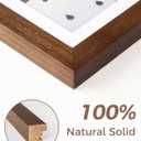 Marsmiles 16x16 Wooden Picture Frame, USA-Sourced Natural Oak Solid Wood Photo Frame with Real Glass for Display Pictures 12x12 with Mat or 16x16 without Mat, Walnut, 1 Pack
