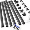 Delamu Black Cord Hider, 94.5in Cord Covers for 3-4 Wires on Wall, Large Cable Hider, Premium Wire Hider Wire Covers for Cords on Wall, Easy Snap-on Cable Raceway Cable Management, W1.18 H0.67in