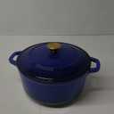 Mueller 6qt Enameled Cast Iron Dutch Oven, Heavy-Duty Casserole and Braiser Pan with Lid and Knob, Safe for All Cooktops, Aqua Blue
