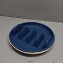 Silicone Taco Plates Set of 2, 9.76" Reusable Taco Holder Silicone Taco Shell Holder with Dividers for Hard/Soft Taco Shells Holder, Taco Serving Plates, Dishwasher & Microwave Safe Taco Holder Stand (2Pack(Milk White + Dark Blue))