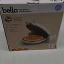 bella Flip-n-Store Belgian Waffle Maker, EverGood Ceramic Nonstick Coating, Fits-anywhere Kitchenware, Power Indicator Light & Touch Handle, 7 Wide & 1" Deep Plates, 1000 Watt, Oatmilk